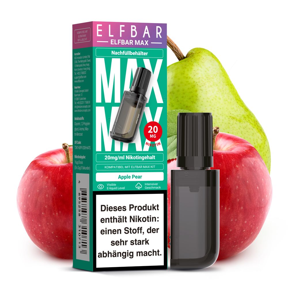 Elfbar Max - Apfelbirne - 10ml Liquid Pod