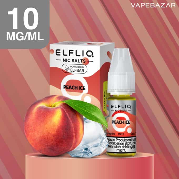 Elfliq Nikotinsalz Liquid 10ml – Peach Ice 10mg/ml Nikotin