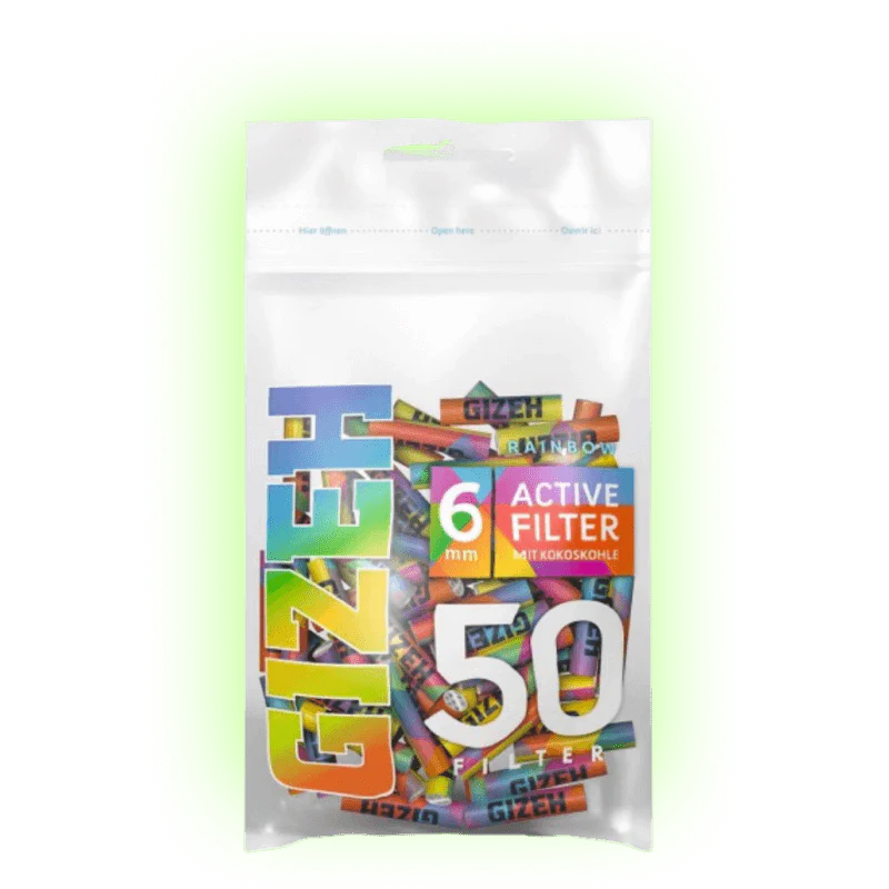 GIZEH RAINBOW Active Filter Slim 6mm 50 Stück