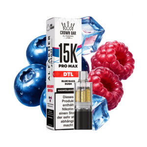 Al Fakher – Crown Bar 15K Pro Max DTL Pod – Blue Razz Rush 10 ml