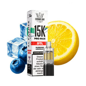 Al Fakher – Crown Bar 15K Pro Max DTL Pod – Blaubeerlimonade 10 ml