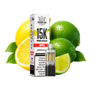 Al Fakher – Crown Bar 15K Pro Max DTL Pod – Zitrone & Limette 10 ml