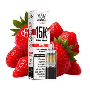 Al Fakher – Crown Bar 15K Pro Max DTL Pod – Erdbeerpunsch 10 ml