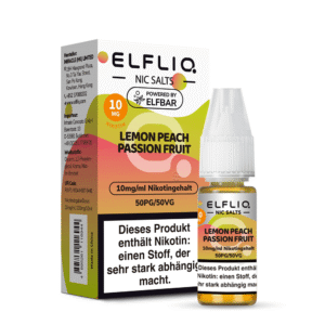 Elfliq - Zitrone Pfirsich Passionsfrucht Nikotinsalz Liquid 10ml | 10mg/ml
