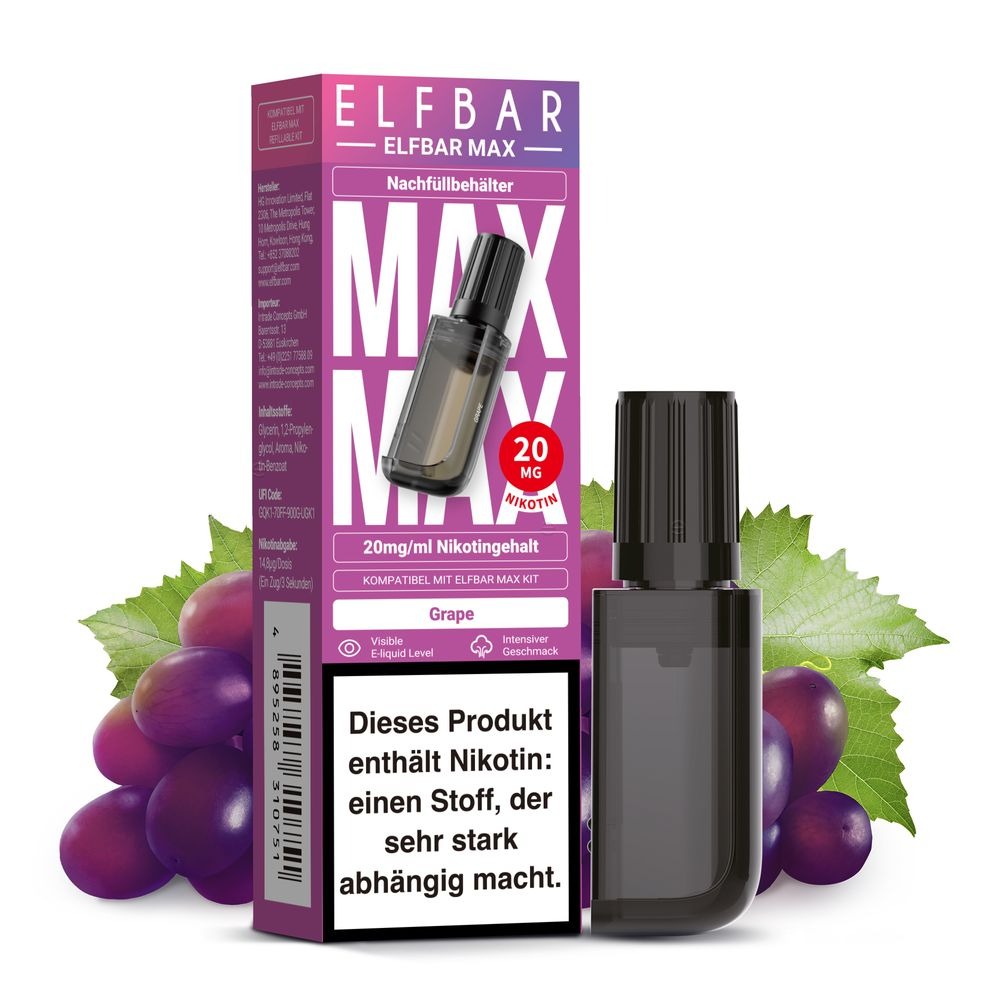 Elfbar Max – Traube – 10 ml Liquid Pod