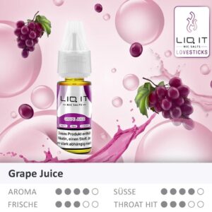 Lovesticks LIQ IT - Traubensaft Nikotinsalz Liquid 10ml | 12mg/ml