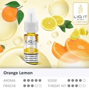 Lovesticks LIQ IT - Orange Lemon Nikotinsalz Liquid 10ml | 12mg/ml