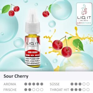 Lovesticks LIQ IT - Sauerkirsche Nikotinsalz Liquid 10ml | 12mg/ml