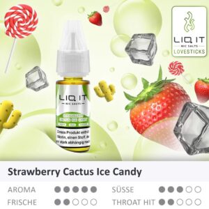 Lovesticks LIQ IT - Erdbeer-Kaktus-Eis-Bonbon Nikotinsalz Liquid 10ml | 12mg/ml