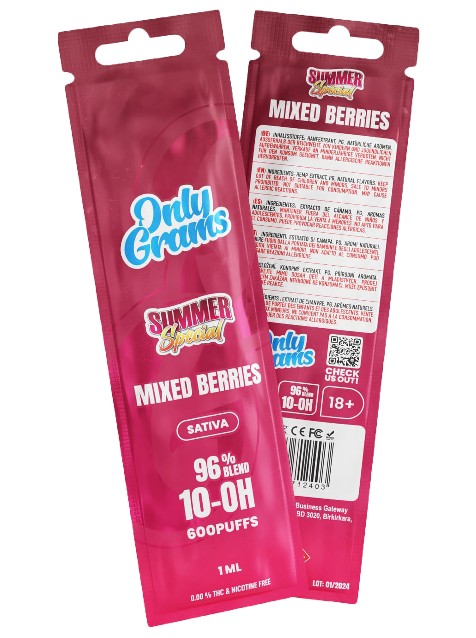 Only Grams 10-OH-Blend Vape - Gemischte Beeren 1ml