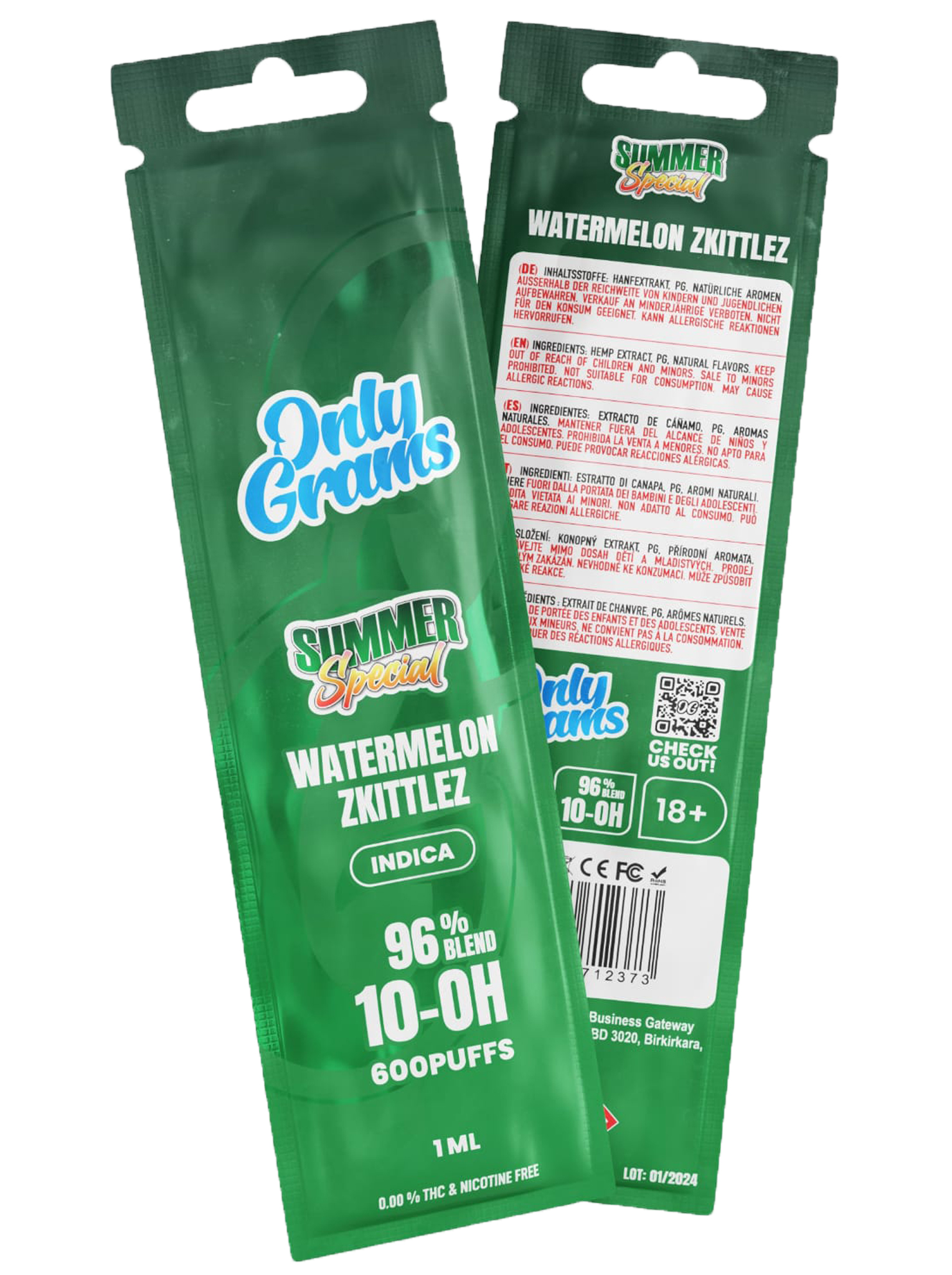Only Grams 10-OH-Blend Vape - Wassermelone Zkitlez 1ml