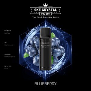 SKE Crystal Pro 800 Pod – Blaubeere, 2 % Nikotin (2er-Pack)