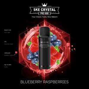 SKE Crystal Pro 800 Pod - Blaubeere Himbeere 2% Nikotin (2er Pack)