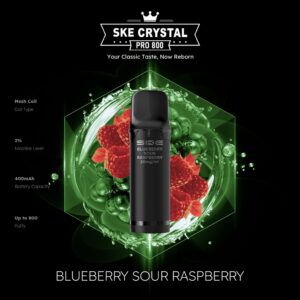 SKE Crystal Pro 800 Pod - Blaubeere Sauer Himbeere 2% Nikotin (2er Pack)