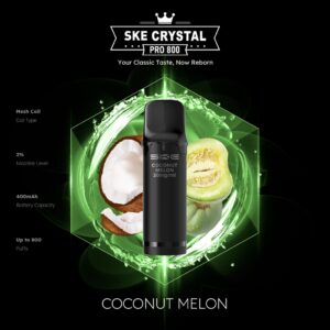 SKE Crystal Pro 800 Pod – Kokosmelone, 2 % Nikotin (2er-Pack)