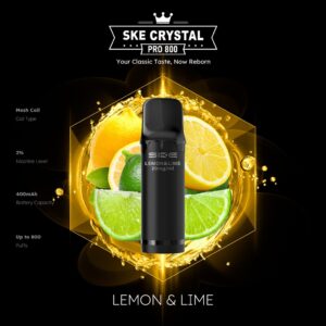 SKE Crystal Pro 800 Pod – Zitrone & Limette, 2 % Nikotin (2er-Pack)