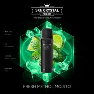 SKE Crystal Pro 800 Pod – Frischer Methol-Mojito, 2 % Nikotin, 2 Stück